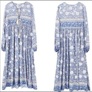 R Vivimos Blue Midi Dress